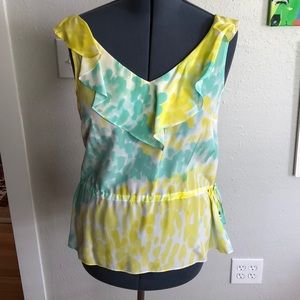 Annie Griffin 100% silk watercolor top